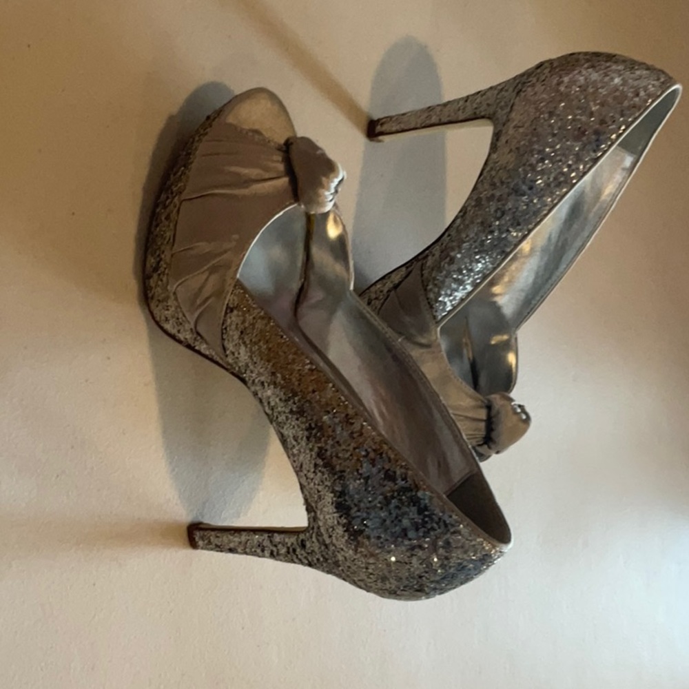 Nine & Co collection glitter and satin high heels size 7
